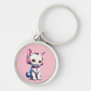Porte-clés Magic Chaton Mignon avec Écouteurs