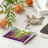 Porte-clés MAGIC SQUARE 33 , Rose Violet Purple Blue (Côté)