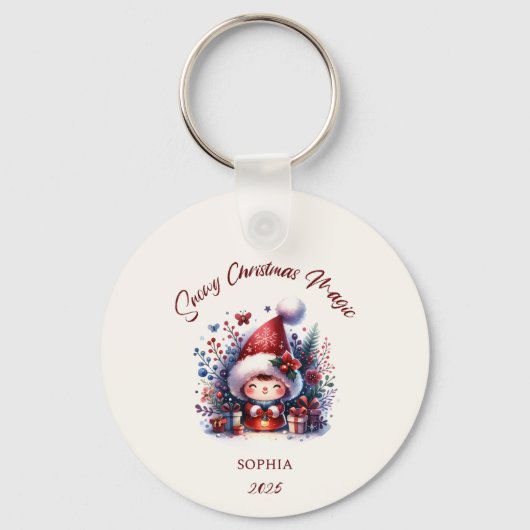 Porte-clés Magie de Noël enneigée (Recto)