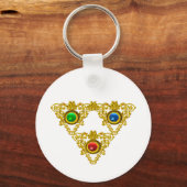 PORTE-CLÉS MAGIQUE ELFIC TALISMAN /GOLD TRIANGLE AVEC GEMSTON (Recto)