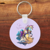 Porte-clés Magique Unicorne Imaginaire nuages romance anniver (Verso)