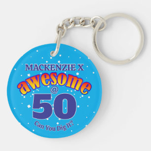 Porte-clés MAGNIFIQUE 50 BLEU CLAIR Anniversaire