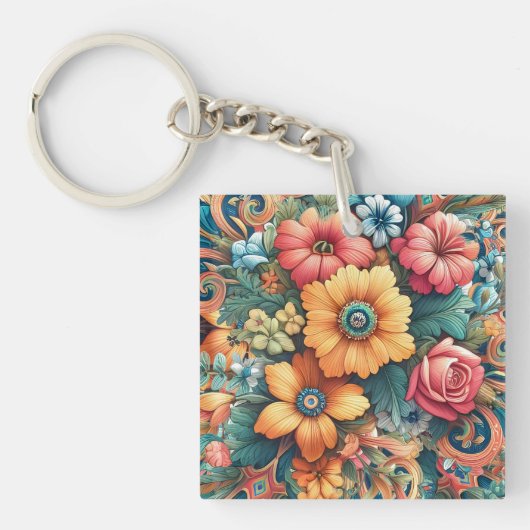 Porte-clés Magnifique bouquet de fleurs (Devant)