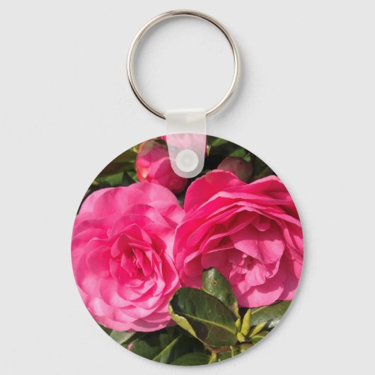 Porte-clés Magnifique Camélia Rose (Recto)