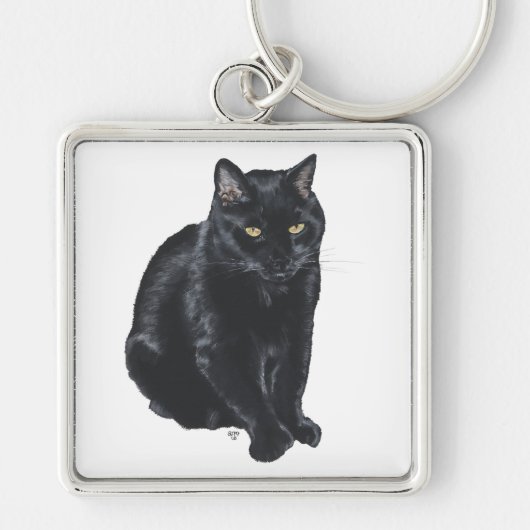 Porte-clés Magnifique Chat Noir (Devant)