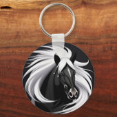 Porte-clés Magnifique Cheval Noir (Recto)