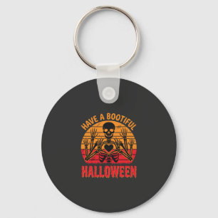 Porte-clés Magnifique cœur de squelette d'Halloween Rétro Cou