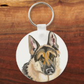 Porte-clés Magnifique dessin de clé de berger allemand, chien (Verso)
