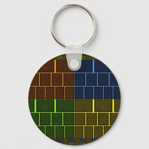 Porte-clés Magnifique Dessin Géométrique de Couleurs d'Arc-en