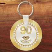 Porte-clés Magnifique Diamant, 90ème anniversaire Favors, 90è (Verso)