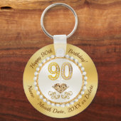 Porte-clés Magnifique Diamant, 90ème anniversaire Favors, 90è (Recto)