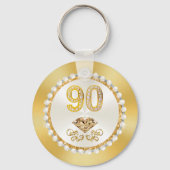 Porte-clés Magnifique Diamant, 90ème anniversaire Favors, 90è (Verso)