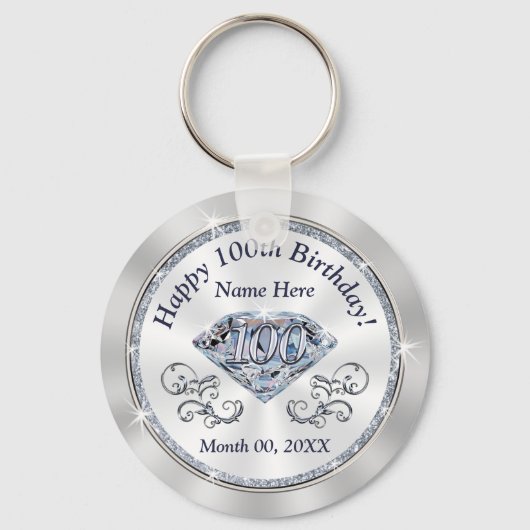 Porte-clés Magnifique Diamond pas cher 100e anniversaire Fête (Recto)