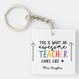 Porte-clés Magnifique enseignant typographie moderne cadeau a