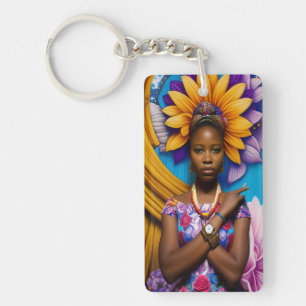 Porte-clés Magnifique femme africaine avec montre