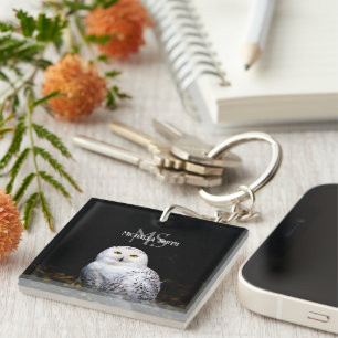Porte-clés Magnifique monogramme personnalisé de nom de hibou
