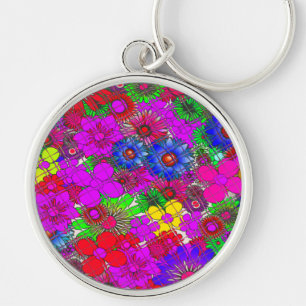 Porte-clés Magnifique motif floral coloré et incroyable desig