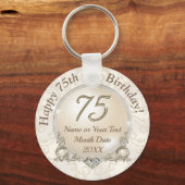 Porte-clés Magnifique pas cher, 75e anniversaire fête Faveurs (Recto)