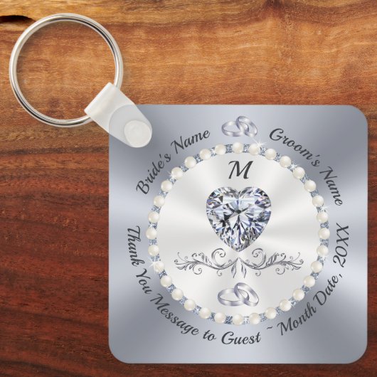 Porte-clés Magnifique Personnalisée, Faveurs De Mariage En Di (Recto)