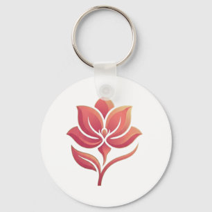 Porte-clés Magnifique T-Shirt Esthétique Fleur de Lotus Minim