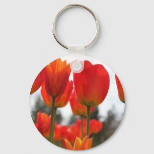 Porte-clés Magnifiques fleurs de tulipes rouges.
