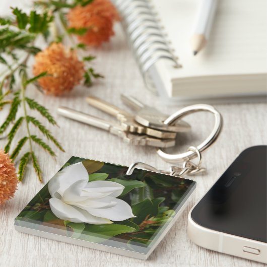 Porte-clés Magnolia blanche (Devant Droit)