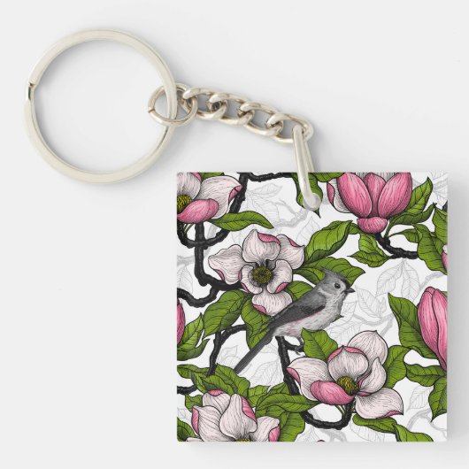 Porte-clés Magnolia en floraison et tireur (Devant)