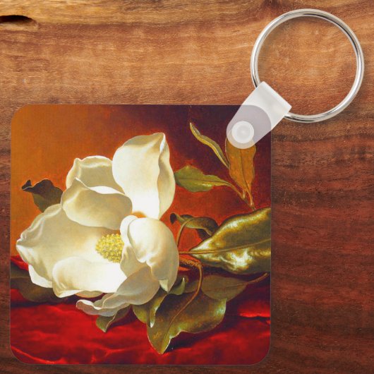 Porte-clés Magnolia sur Red Velvet Martin Johnson Heade (Verso)