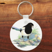 Porte-clés Magpie - Aquarelle Oiseau (Recto)