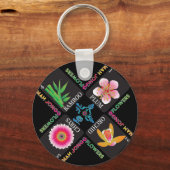 Porte-clés Mah Jongg 4 Fleurs Porte - clé (Verso)