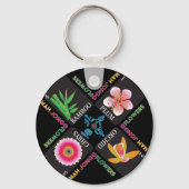 Porte-clés Mah Jongg 4 Fleurs Porte - clé (Verso)