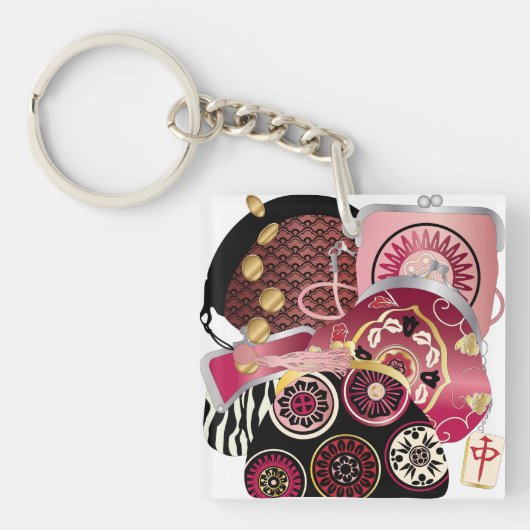 Porte-clés Mah Jongg Purge Porte - clé rouge/bleu (Devant)