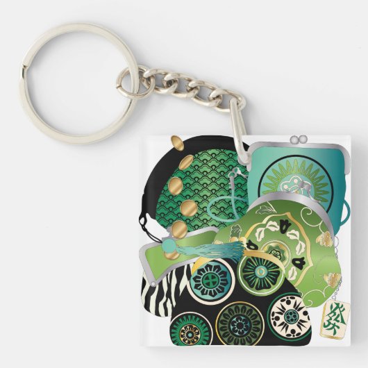 Porte-clés Mah Jongg Purge Porte - clé vert/rouge (Devant)