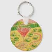 Porte-clés Mahjong Chic Peinture Cocktail (Recto)