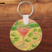 Porte-clés Mahjong Chic Peinture Cocktail (Recto)