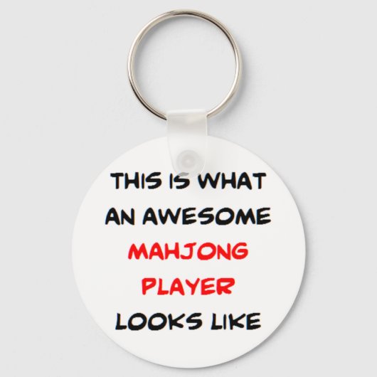 Porte-clés mahjong player, awesome (Recto)