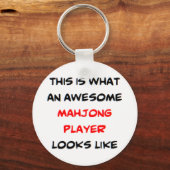 Porte-clés mahjong player, awesome (Recto)