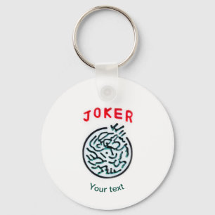 Porte-clés MahJong symbole du jeu Joker tuile