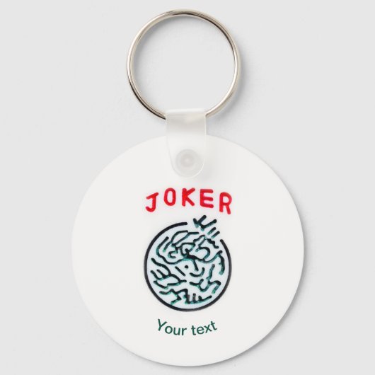 Porte-clés MahJong symbole du jeu Joker tuile (Recto)