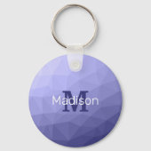 Porte-clés Maille violet bleu gris foncé motif Monogramme (Recto)