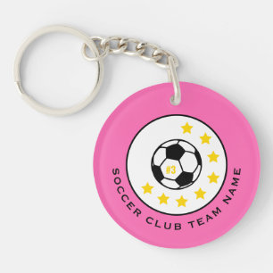 Porte-clés Maillot de foot personnalisé numéro rose fille