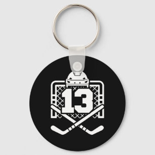 Porte-clés Maillot de hockey numéro 13 drôle de joueur de hoc