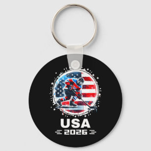 Porte-clés Maillot de hockey Usa 2026 pour hommes femmes enfa
