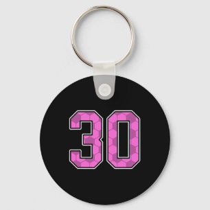 Porte-clés Maillot de joueur de football rose motif numéro 30