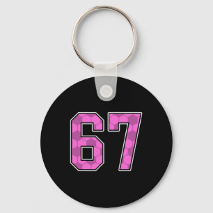 Porte-clés Maillot de joueur de football rose motif numéro 67