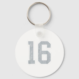 Porte-clés Maillot de joueur numéro 16 blanc argenté uniforme