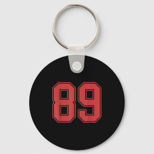 Porte-clés Maillot Numéro 89 Rouge Joueur Uniforme #89