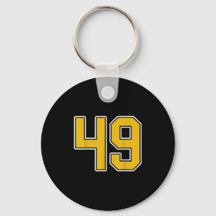 Porte-clés Maillot Unifo Old Gold Noir Blanc Sport Numéro 49