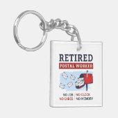 Porte-clés Mailman Retraite Retraité Postal Worker Personnali (Devant gauche)