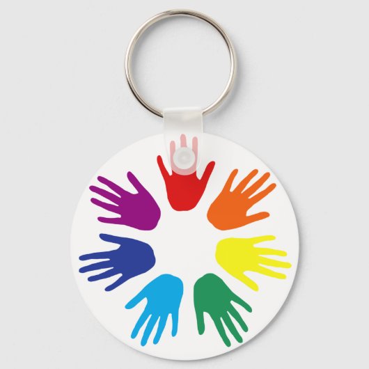 Porte-clés Main arc-en-ciel (Recto)